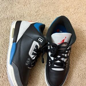 Jordan 3’s Retro Black and Blue Sneakers